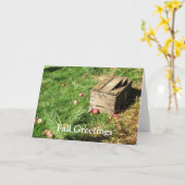 'Herfst Greetings' Apple crate blanco wenskaarten Kaart (Gele Bloem)