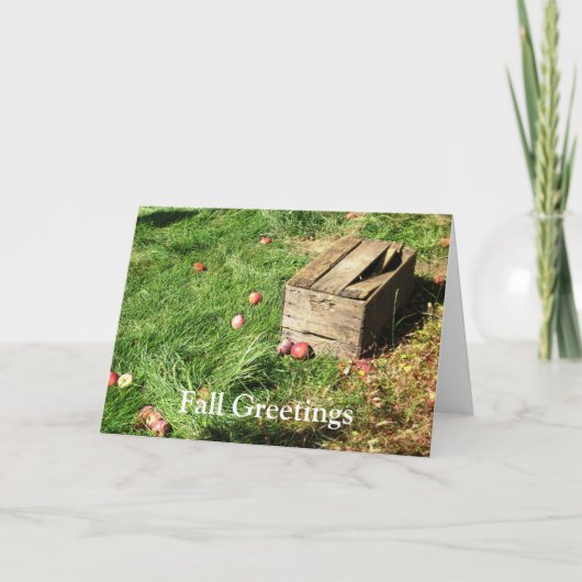 'Herfst Greetings' Apple crate blanco wenskaarten Kaart (Voorkant)