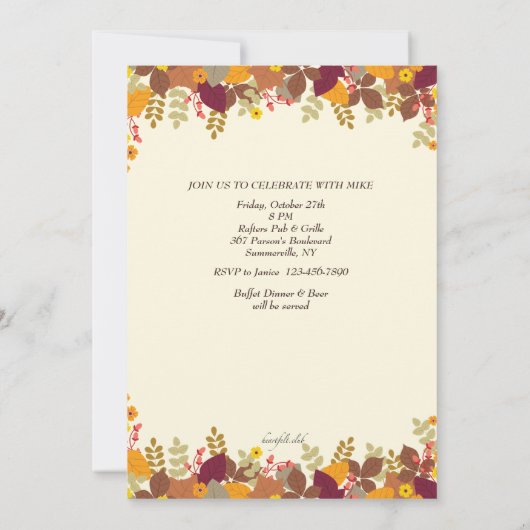 Herfst Grenzen Fotouitnodiging Kaart (Achterkant)