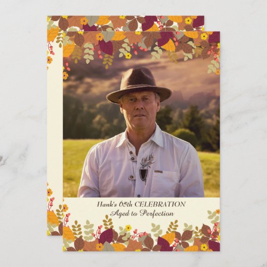 Herfst Grenzen Fotouitnodiging Kaart (Voorkant / Achterkant)