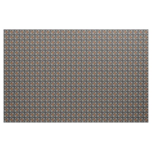 Herfst Grey en Rust Brown Pattern Stof (Yard (91,4 cm))