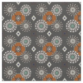 Herfst Grey en Rust Brown Pattern Stof (Close Up)