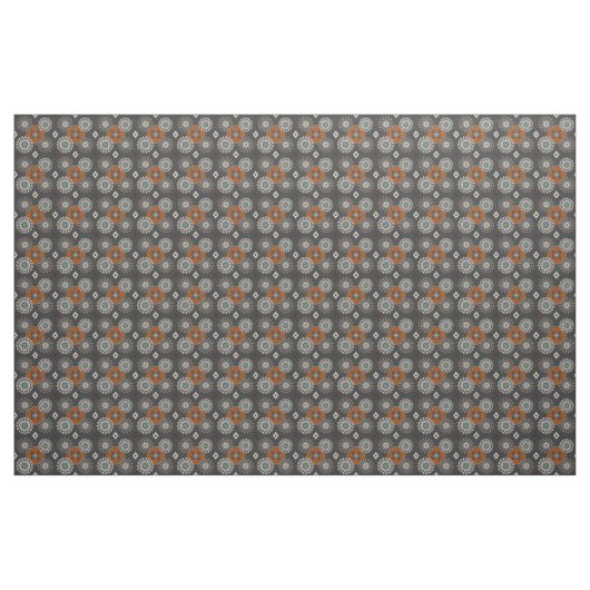 Herfst Grey en Rust Brown Pattern Stof (Fat Quarter)