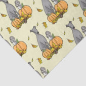 Herfst Greyhound (grijs) Dog Pumpkins Leaves Funny Tissuepapier (Detail)