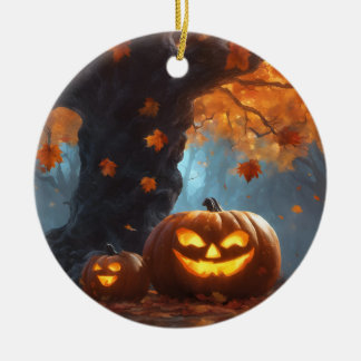 Herfst griezelige sfeer keramisch ornament