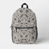 Herfst  Grijs Botanicals Custom Name Bedrukte Rugzak (Voorkant)