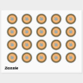 Herfst grijze bruine oranje bladcirkel stickers (Vel)