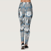 Herfst Grijzen Abstracte Botanicals Personaliseer Leggings (Achterkant)