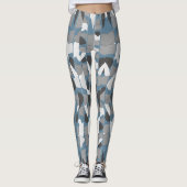Herfst Grijzen Abstracte Botanicals Personaliseer Leggings (Voorkant)