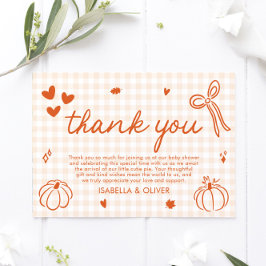 Herfst grillig Een beetje pompoen Dank u kaart