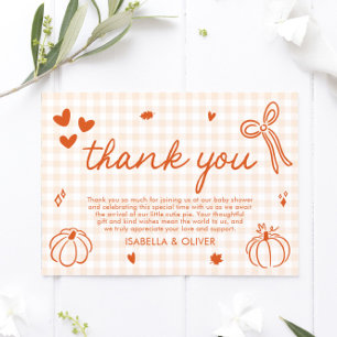 Herfst grillig Een beetje pompoen Dank u kaart