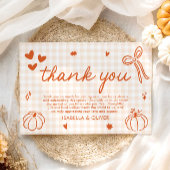 Herfst grillig Een beetje pompoen Dank u kaart