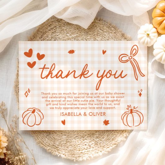 Herfst grillig Een beetje pompoen Dank u kaart