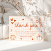 Herfst grillig Een beetje pompoen Dank u kaart