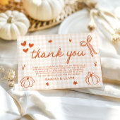 Herfst grillig Een beetje pompoen Dank u kaart