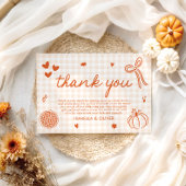 Herfst grillig een beetje schattige taart Baby sho Bedankkaart