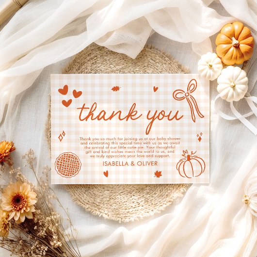 Herfst grillig een beetje schattige taart Baby sho Bedankkaart