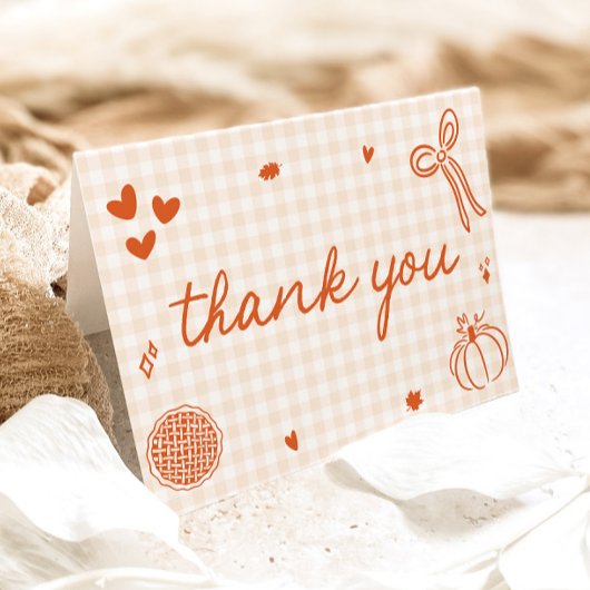 Herfst grillig een beetje schattige taart Baby sho Bedankkaart