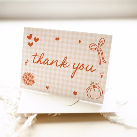 Herfst grillig een beetje schattige taart Baby sho Bedankkaart