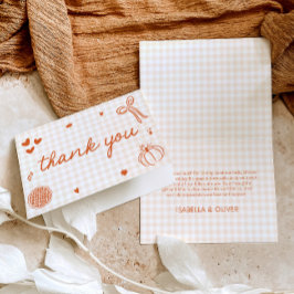 Herfst grillig een beetje schattige taart Baby sho Bedankkaart