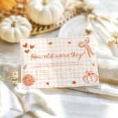 Herfst grillig Hoe oud waren ze Baby shower spel Informatiekaartje