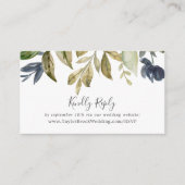 Herfst groen bruiloft website RSVP Informatiekaartje (Voorkant)