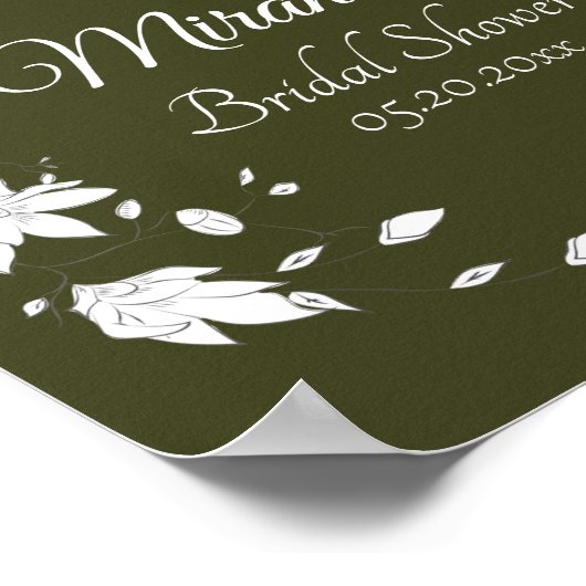 Herfst Groen en wit Vrijgezellenfeest Poster (Hoek)