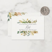 Herfst groen goud voor Botanische waterverf modern Notitiekaartje (Voorkant / Achterkant in situ)