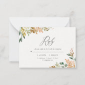 Herfst groen goud voor Botanische waterverf modern Notitiekaartje (Achterkant)