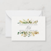 Herfst groen goud voor Botanische waterverf modern Notitiekaartje (Voorkant)