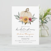 Herfst groen pompoen zonnebloem Vrijgezellenfeest Kaart (Staand voorkant)