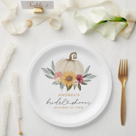 Herfst groen pompoen zonnebloem Vrijgezellenfeest Papieren Bordje