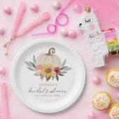 Herfst groen pompoen zonnebloem Vrijgezellenfeest Papieren Bordje (Feest)