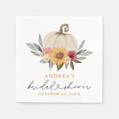 Herfst groen pompoen zonnebloem Vrijgezellenfeest Servet (Voorkant)