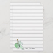 Herfst groene appel herfstbrief schrijven briefpapier (Voorkant / Achterkant)