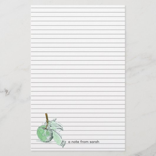 Herfst groene appel herfstbrief schrijven briefpapier (Voorkant)