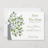 Herfst groene boom Bewaar de datum aankondiging (Voorkant)
