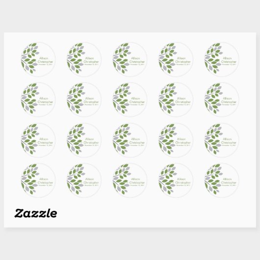 Herfst Groene Boom Bruiloft Sticker (Vel)