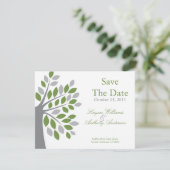 Herfst groene boom Save The Date-aankondiging Date (Staand voorkant)