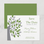Herfst groene boom Save The Date-aankondiging Date (Voorkant / Achterkant)