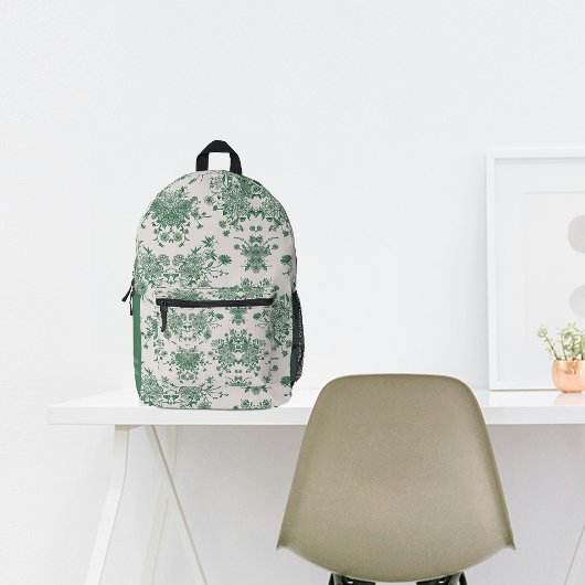 Herfst  Groene Botanicals Custom Name Bedrukte Rugzak