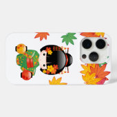 Herfst Groene Kimono Kokeshi Pop Maple Bladeren Case-Mate iPhone Case (Achterkant (horizontaal))