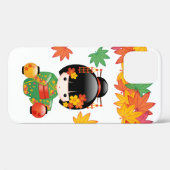 Herfst Groene Kimono Kokeshi Pop Maple Bladeren Case-Mate iPhone Case (Achterkant (horizontaal))