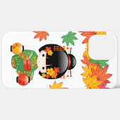 Herfst Groene Kimono Kokeshi Pop Maple Bladeren Case-Mate iPhone Case (Achterkant (horizontaal))