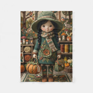 Herfst Groene Meisjes Pompoenen Oogst Oogst Fleece Deken