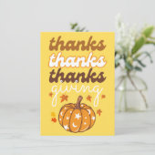 Herfst Groovy pompoen verlaat vakantie Thanksgivin Kaart (Staand voorkant)