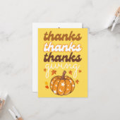 Herfst Groovy pompoen verlaat vakantie Thanksgivin Kaart (Voorkant / Achterkant in situ)