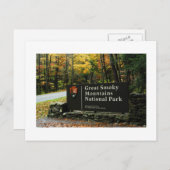 Herfst Grote Smoky Mountains Entrance Sign Briefkaart (Voorkant / Achterkant)