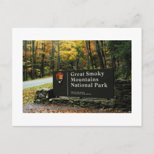 Herfst Grote Smoky Mountains Entrance Sign Briefkaart