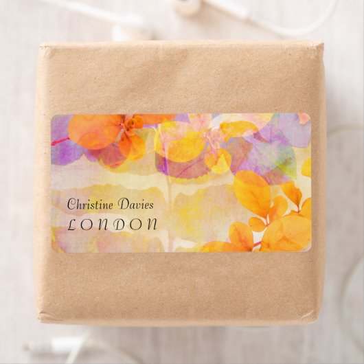 Herfst grunge bladeren etiket (Insitu)